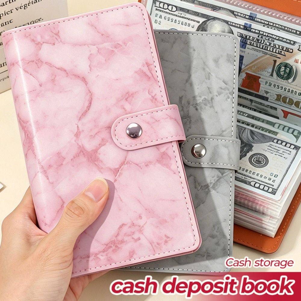 Planner Weekly Budget - 고품질 PU 현금 입금장부 마블 패턴