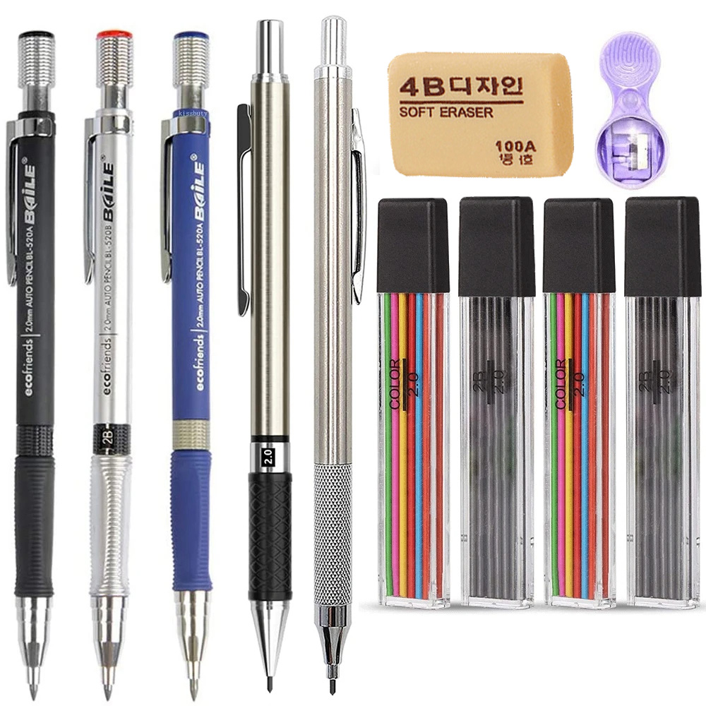 Ideal Stationery & Office Supply - 2.0mm 2B 기계식 연필 컬러/블랙 리필이