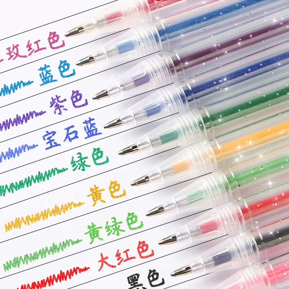 Gel Ink Pen Set - 글리터 젤 펜 세트 부드럽게 흐르는