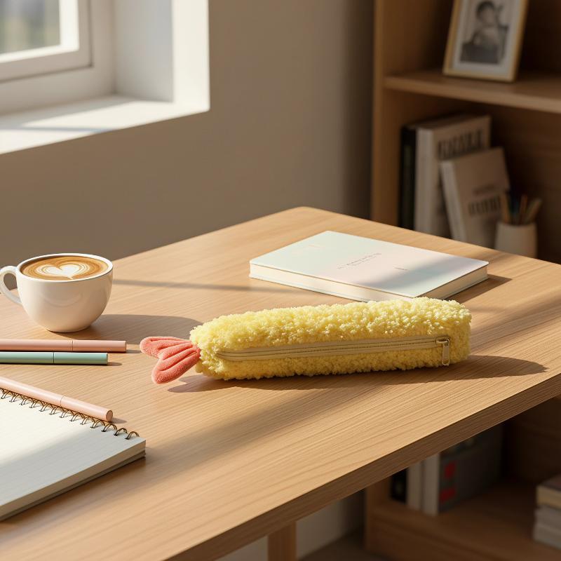 Ideal Stationery & Office Supply - 귀여운 새우 꼬리 모양 플러시 필통