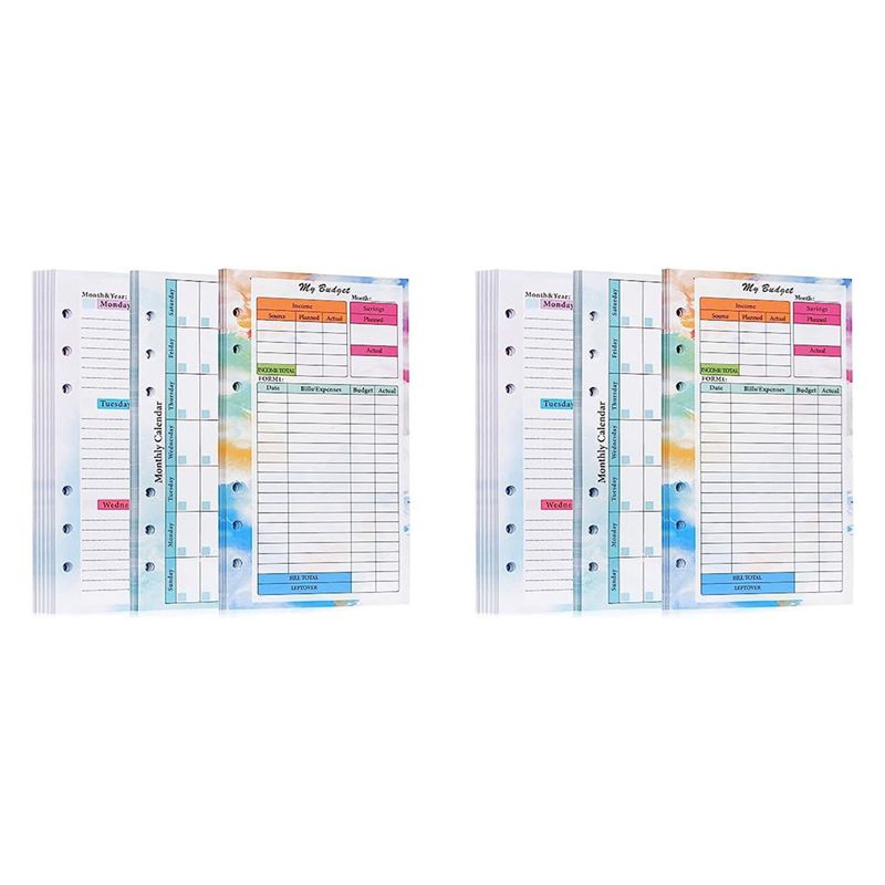 Planner Weekly Budget - N36R-2 세트 A6 예산 플래너 리필