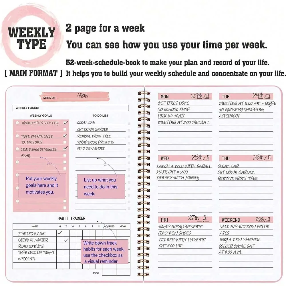 A5 위클리 플래너 코일 데일리 플래너 심플하고 스타일 - Planner Weekly Budget 리뷰 및 가격