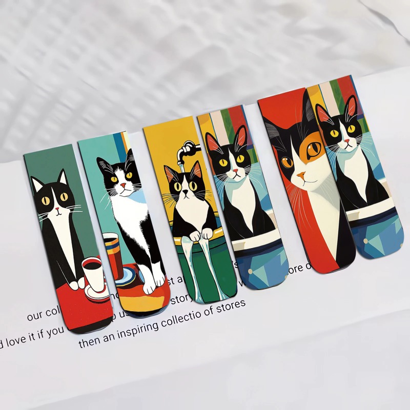 5PCS 간단하고 재미있는 고양이 자석 북마크 독서 용 - Office Supply Office Stationery Items 리뷰 및 가격