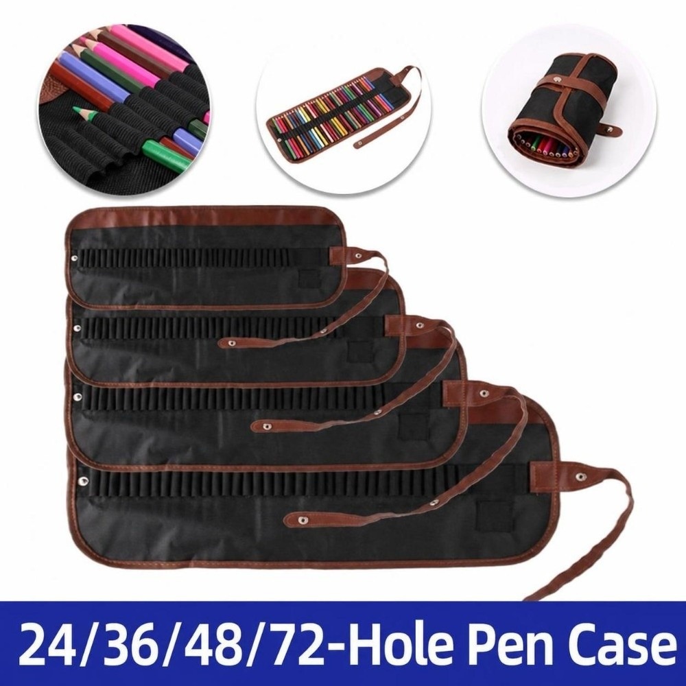 24/36/48/72 슬롯 롤업 펜슬 케이스 PU 가죽 - Pencil Case Large 리뷰 및 가격