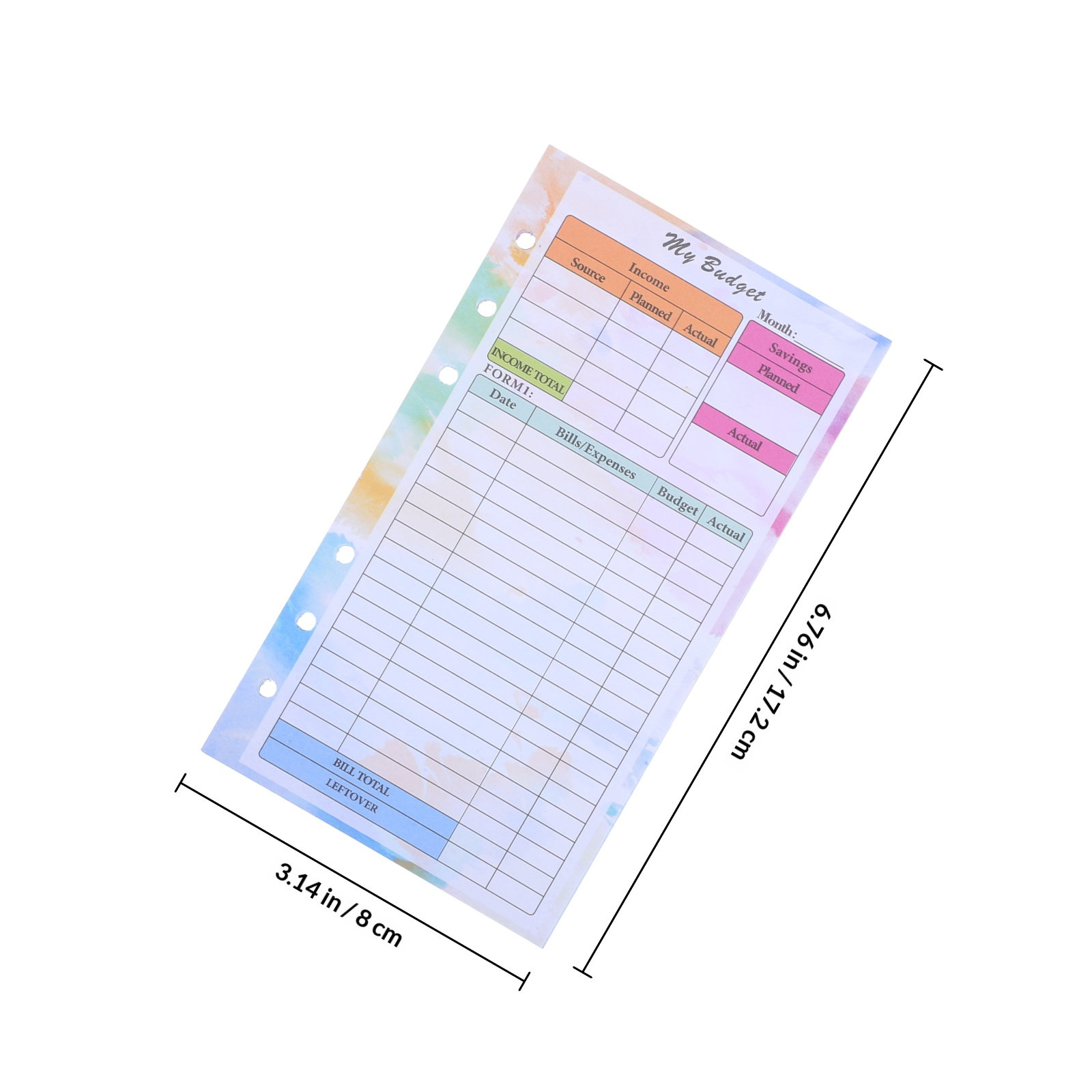 14매 예산 노트 A6 사이즈 다채로운 리필 가능 플래 - Planner Weekly Budget 리뷰 및 가격