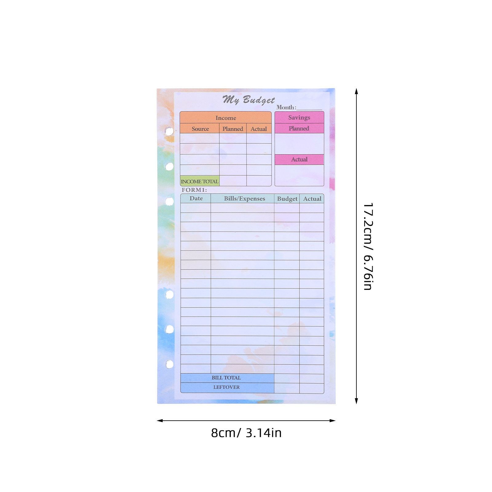 14매 A6 리필 가능 예산 플래너 바인더 인서트 6링 - Planner Weekly Budget 리뷰 및 가격