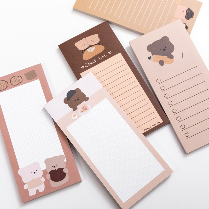 귀여운 한국 쿠키 베어 메모장, 메시지 패드, 장식 메 - Office Stationery Supply List 리뷰 및 가격