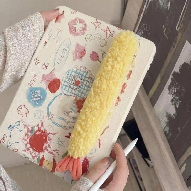 귀여운 새우 꼬리 모양 플러시 필통 카와이 푹신한 문구 - Ideal Stationery & Office Supply 리뷰 및 가격